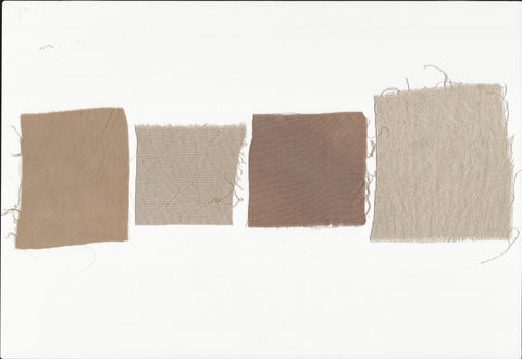 Natural dyes walnut hulls on Linen, cotton, wool and silk done by HeenaAgrima