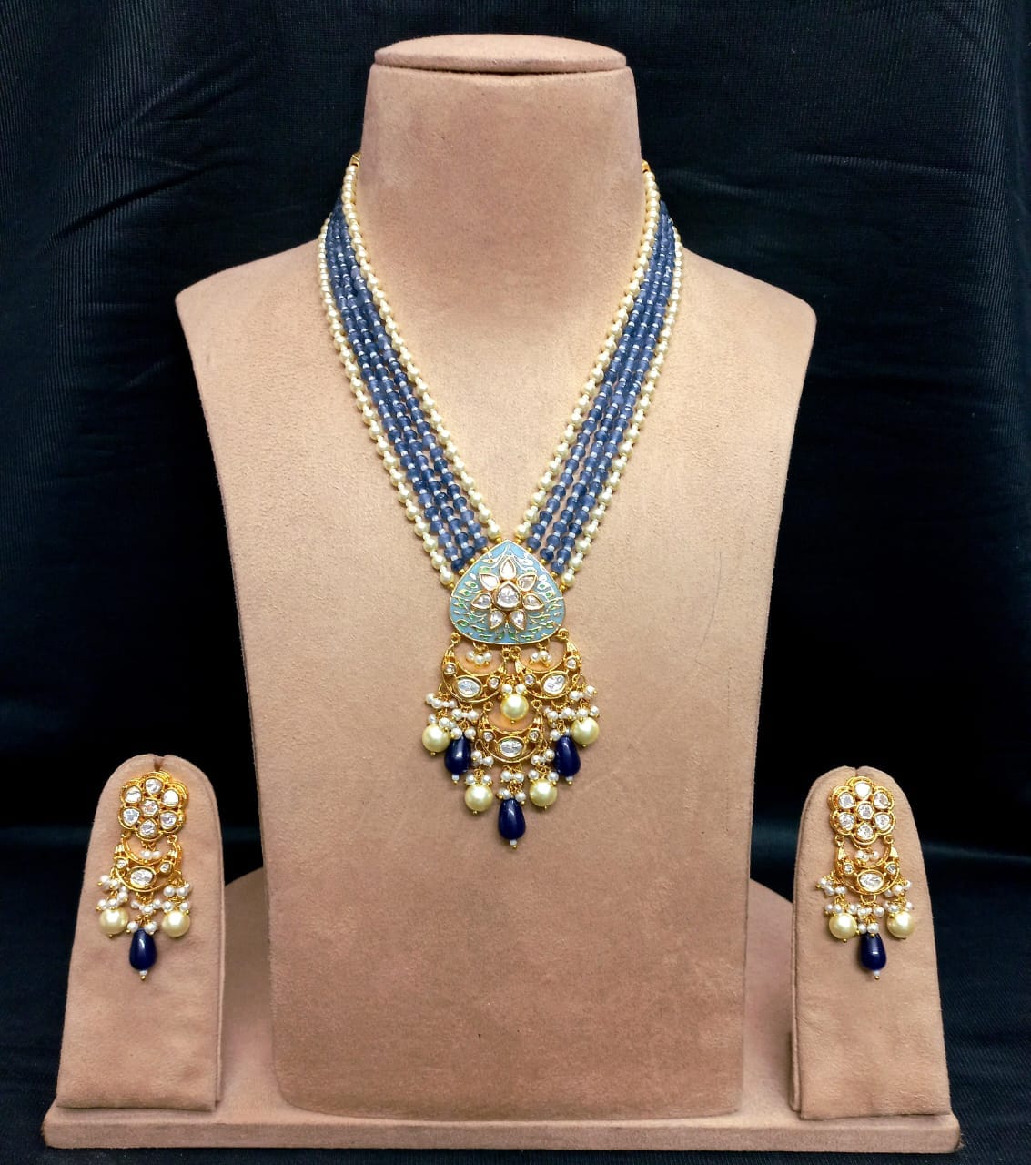 Buy AYESHA Boho Gold-Toned & Blue Beaded Multilayered Long Necklace |  Shoppers Stop
