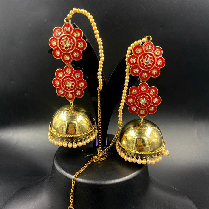 Jhumki full black colour stone umbrella Jhumka jumkha Indian earring  earstuds