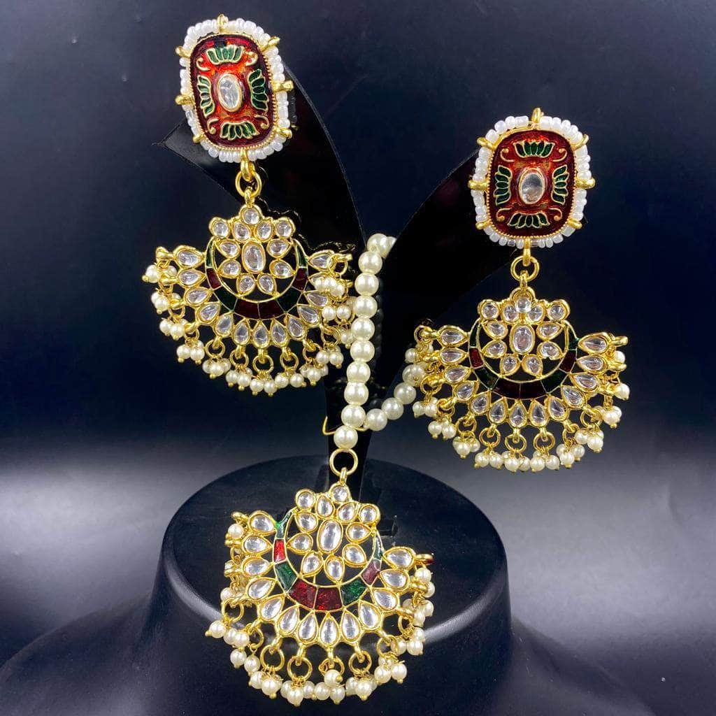 Buy Wedding Earrings Maang Tikka Set Chandbali Earrings Tikka Set Wedding  Earrings for Bride Latest Punjabi Earrings With Maang Tikka Online in India  - Etsy