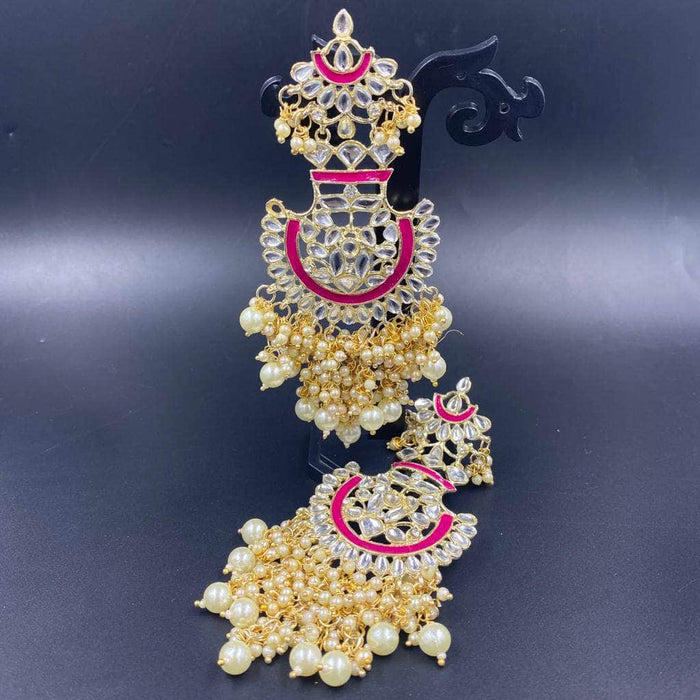 Flipkart.com - Buy SAIYONI Latest Stylish Gold Plated Floral Design Pearl  Kundan Beaded Chandbali Earrings Alloy Chandbali Earring Online at Best  Prices in India