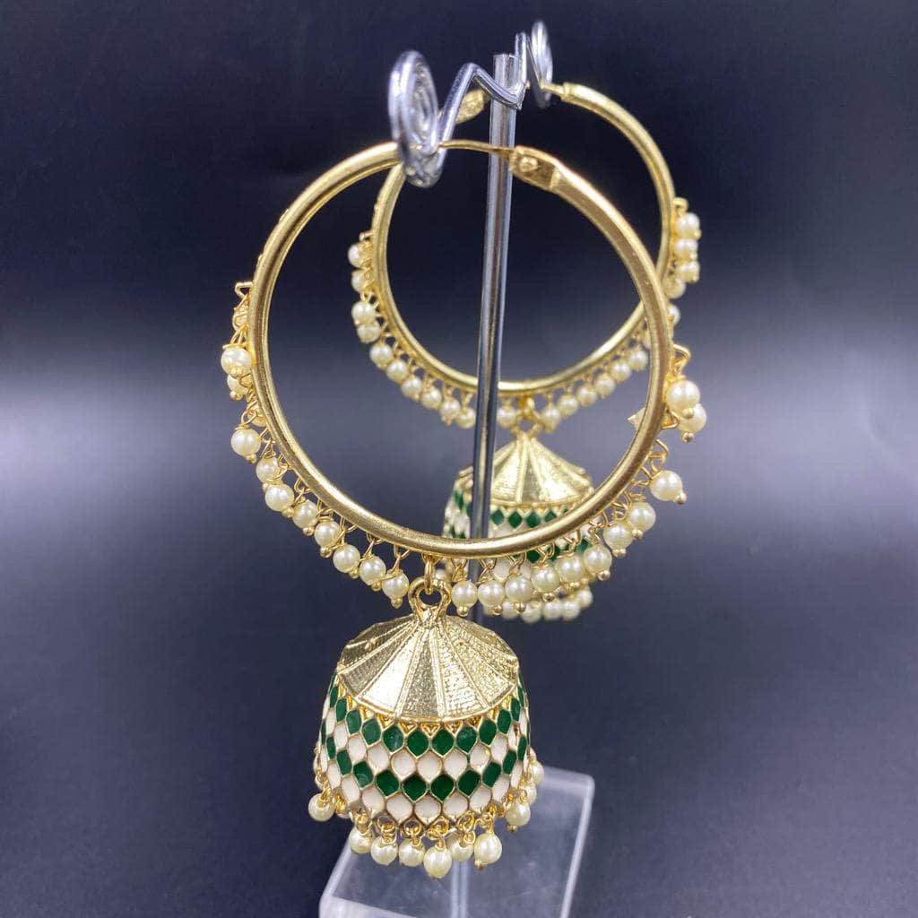 Buy Awesome Kundan Big Jhumka Style Earrings Jewelry Set, Pearls  Guttapusalu Style Earrings Set, South Indian Earrings, Punjabi Earrings.  Online in India - Etsy