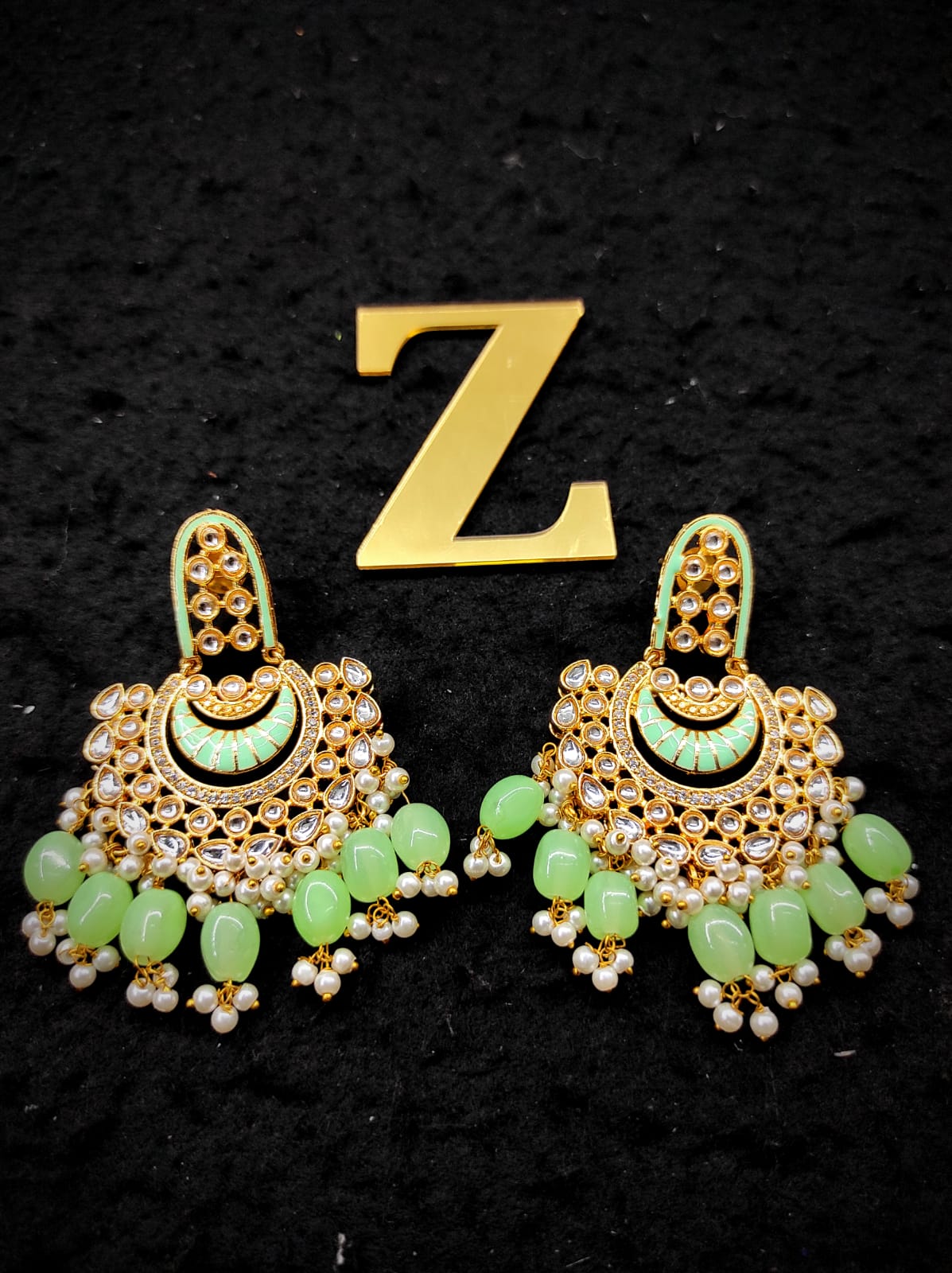 Gorgeous Ruby Emerald and AD Stone Jhumka Earrings Online|Kollam Supreme