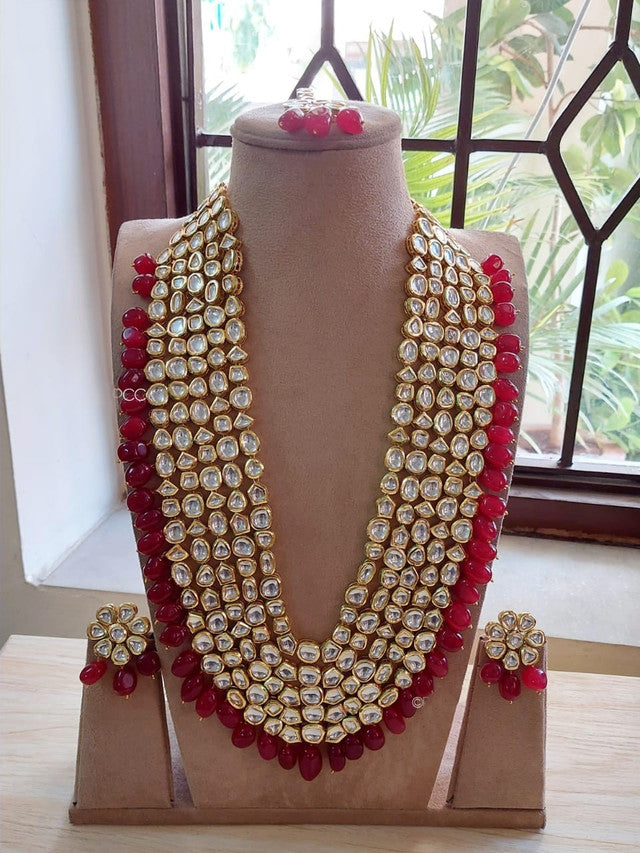 ZEVAR I High Quality Kundan Studded Long Bridal Jewellery Set