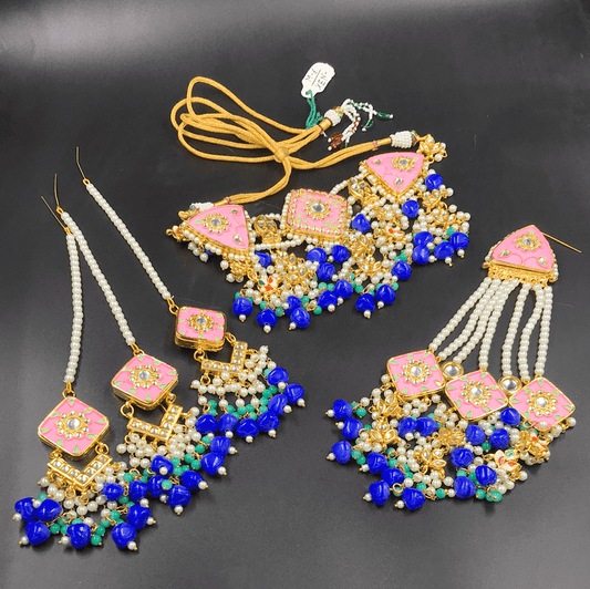 Soni Art Jewellery Gold Plated Kundan Bridal Set