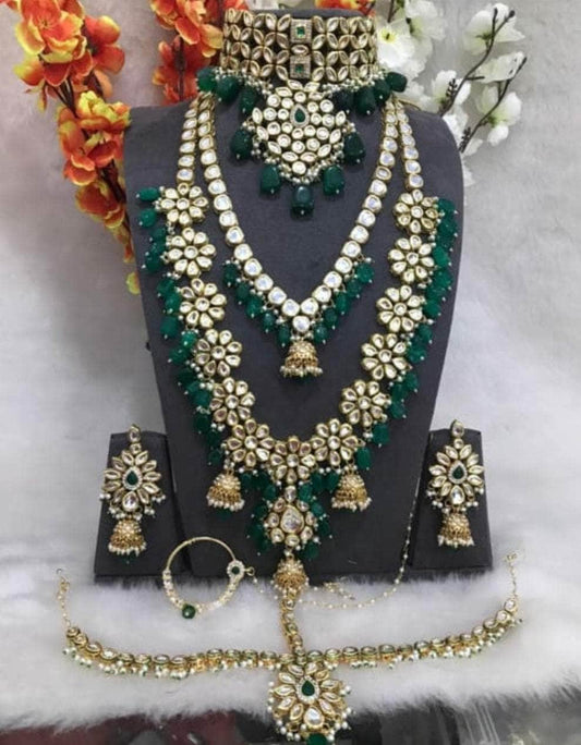 ZEVAR | Elegant Kundan Bridal Jewellery Set - Exquisite Jadau Kundan Haar  and Wedding Accessories