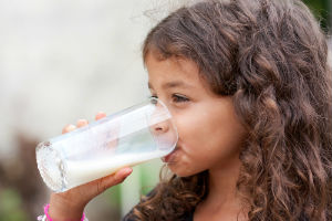 girl drinking milk