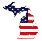 Michigan State (J23) USA Flag Distressed Vinyl Decal Sticker Car/Truck Laptop/Netbook Window