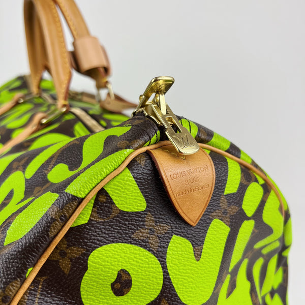 LOUIS VUITTON Monogram Graffiti Keepall 50 Green