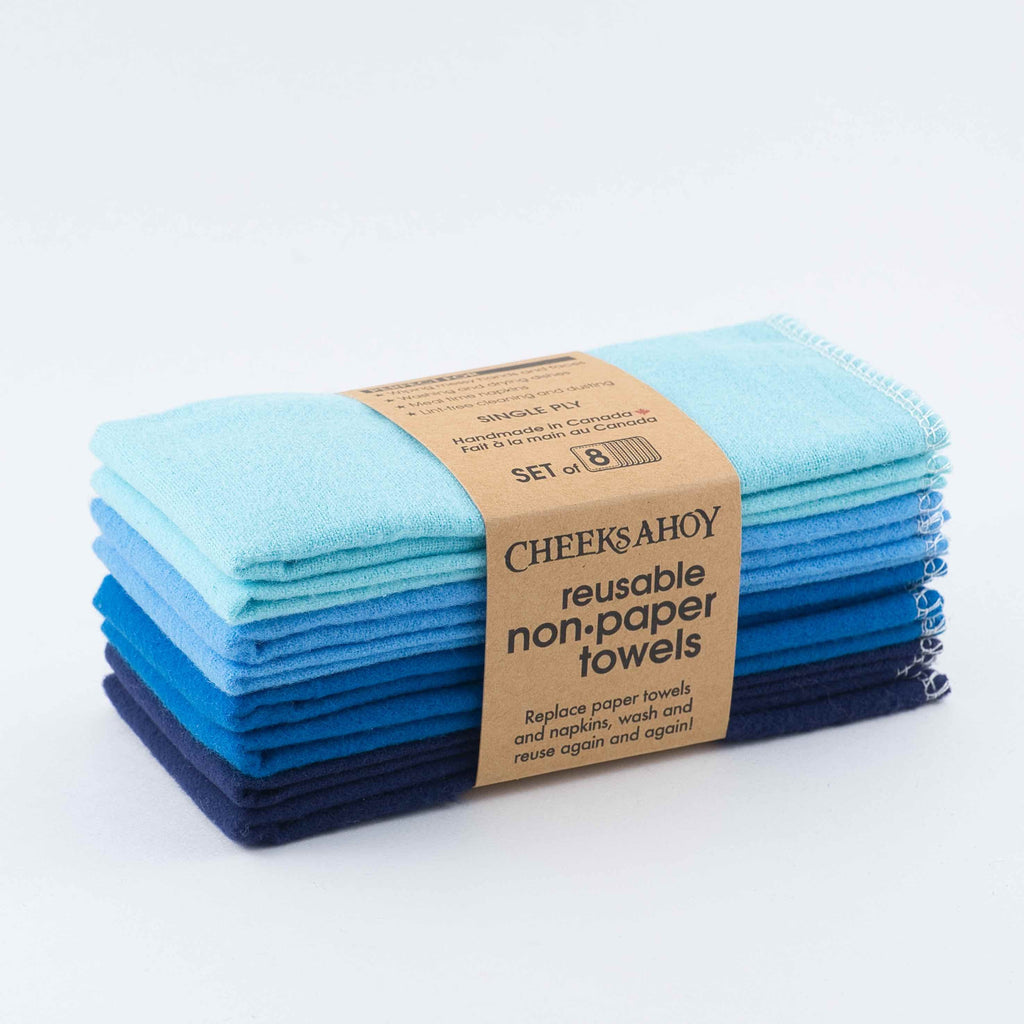 Pre-Rolled Reusable Paperless Towels - Blue Flower - KARUILU
