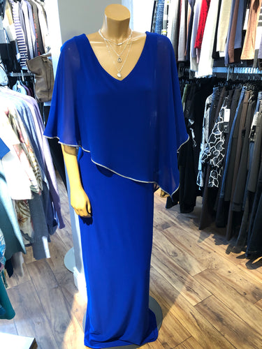 Joseph Ribkoff Royal Sapphire Scuba Crepe Trumpet Dress 223743