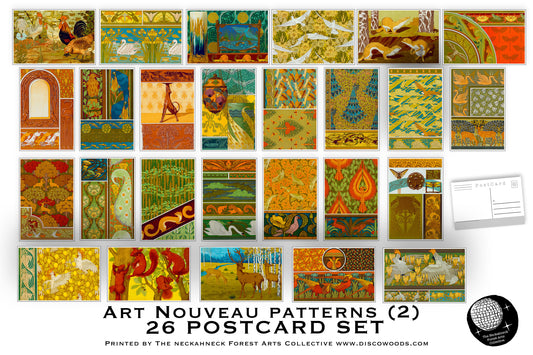 Art Nouveau Design Postcard Set (1) - Set of 25 Artist Postcards - Orn –  The NeckahNeck Forest Arts Collective