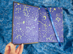 Blue & Gold Constellations Endpaper Example