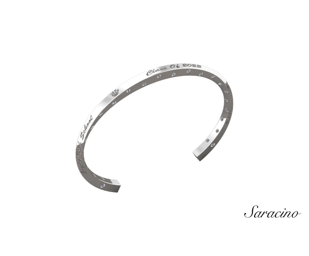 white gold bangle with diamonds