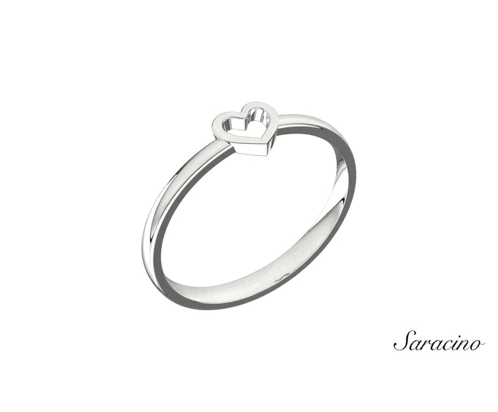 white gold heart silhouette ring