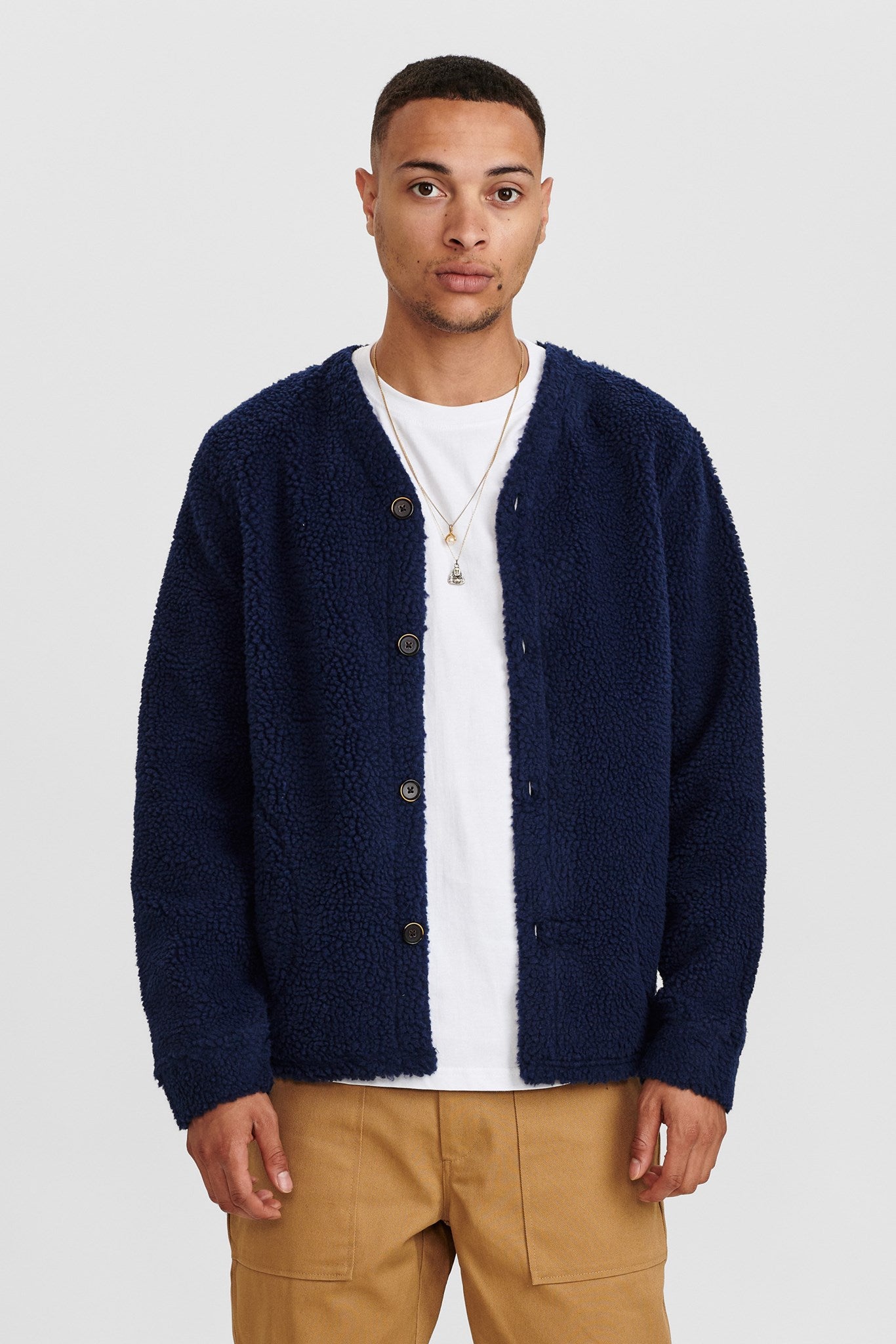 AKDAN PILE CARDIGAN - Sky Captain – Anerkjendt COM