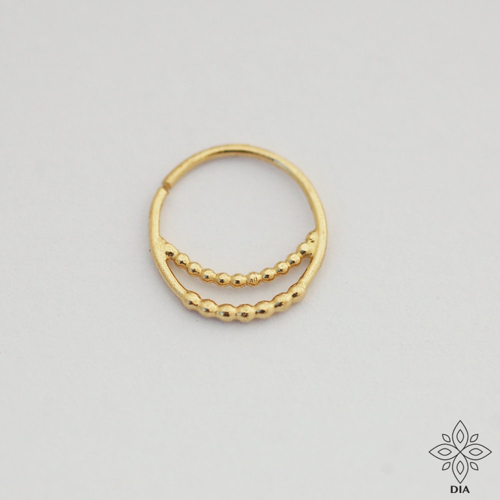 14k Solid Gold Moon Nose Hoop