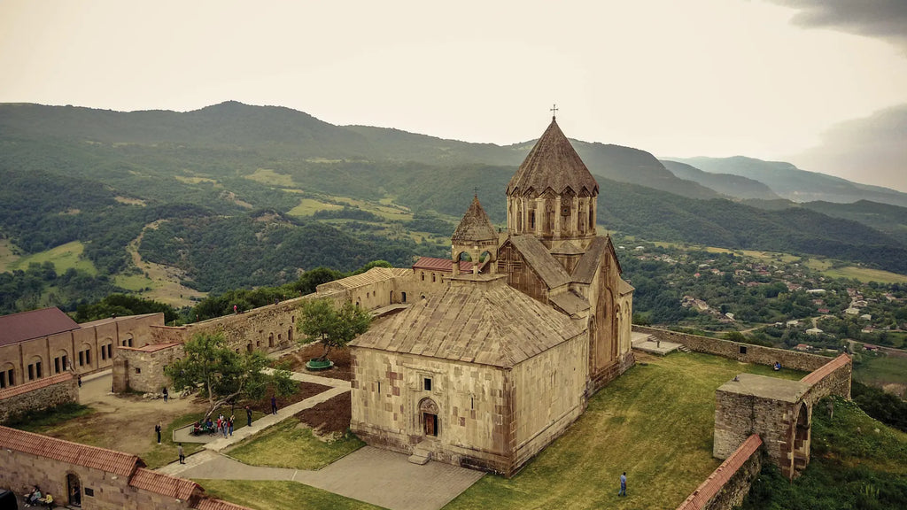 Gandzasar Monastery 13th Century: An Armenian monastery in a style similar to the plans of the Armenian churches of Geghard, Hovhannavank, and Harichavank, was also built in the 13th century. Azerbaijani historians intentionally omit the fact that Gandzasar is a typical example of Armenian architecture of the 10th-13th centuries, as well as the numerous Armenian inscriptions in the drawing of the facade.