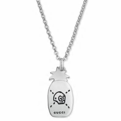 GUCCI GHOST PINK STAR SILVER NECKLACE