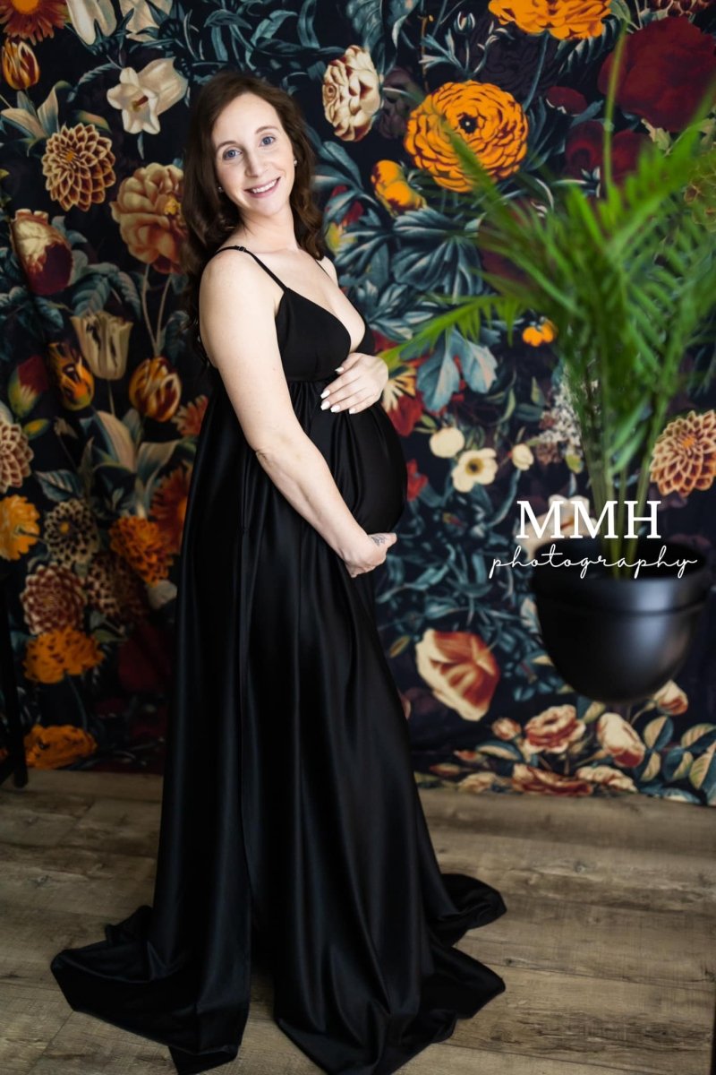 Black Sheer Lace {Willow} Maternity Gown – Chicaboo
