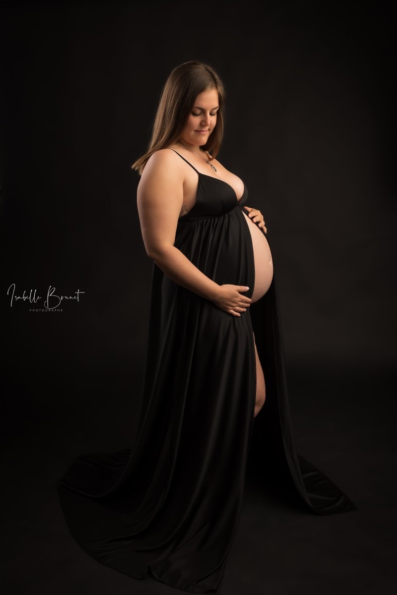 Black Sheer Lace {Willow} Maternity Gown