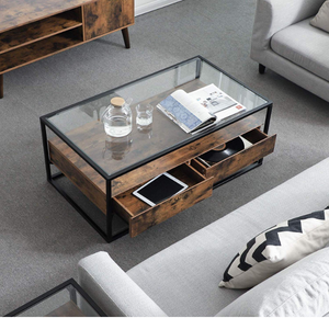 Glazen salontafel – industriele-meubelstore