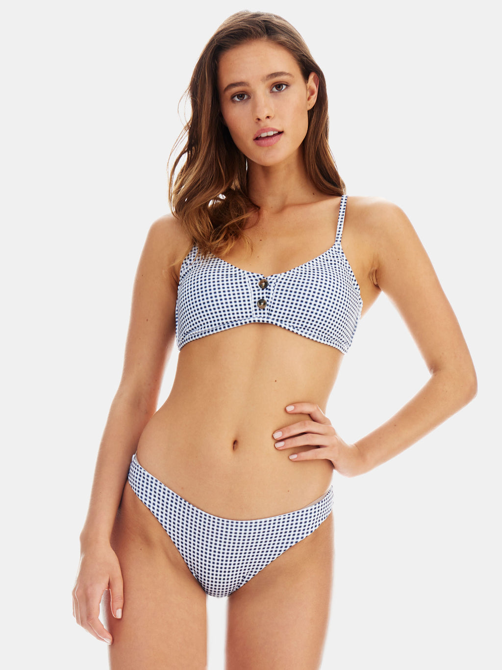 navy gingham bikini