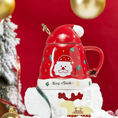  Christmas Tree Santa Snow Globe Mug Festive Mug with Winter Snow  Globes Lid - Ceramic Microwave & Dishwasher Safe - 14oz Holiday Mugs for  Coffee, Hot Chocolate, Eggnog - Merry Christmas