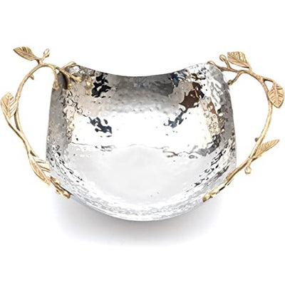 Decorative Gold Brass Branch & Aluminum Footed Bowl, Serving, Fruit, T –  Gute Decor