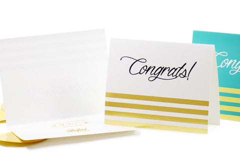 Business congratulations cards with company logo