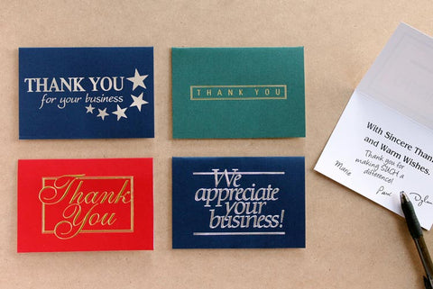 Business thank you cards with your company logo