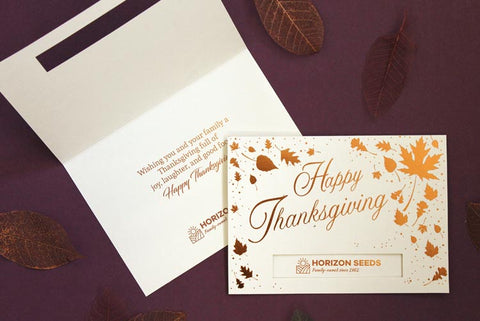 Thanksgiving greeting cards with company logo