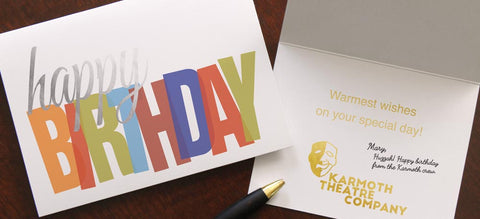 Custom business birthday greeting cards for clients and employees