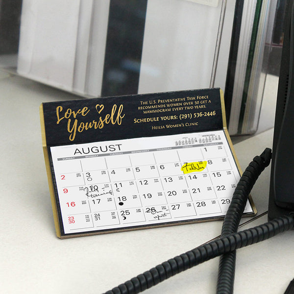 Reference calendar with promotional message