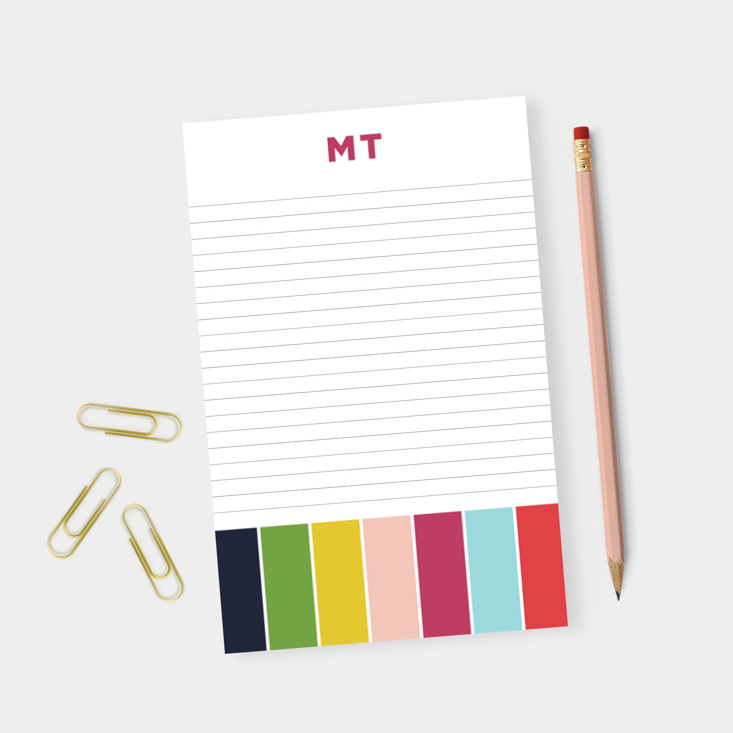 Festive Stripe Personalized Notepad