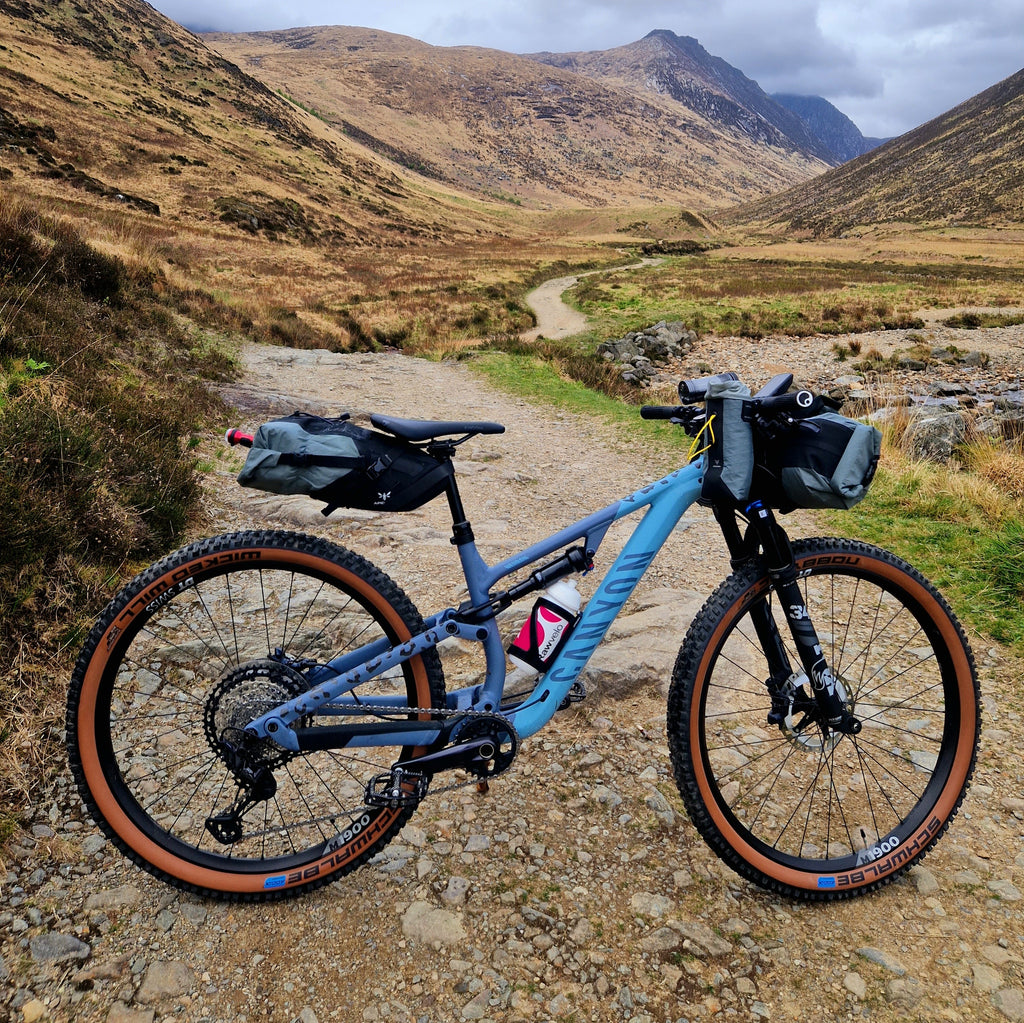 bike with backdrop of mountains