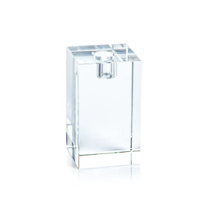 SQUARE CRYSTAL GLASS TAPER CANDLE HOLDER - Millstone Market & Nursery - Square Candle Holder