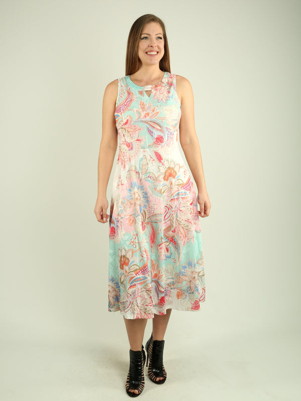 Floral Lace Keyhole Midi Dress