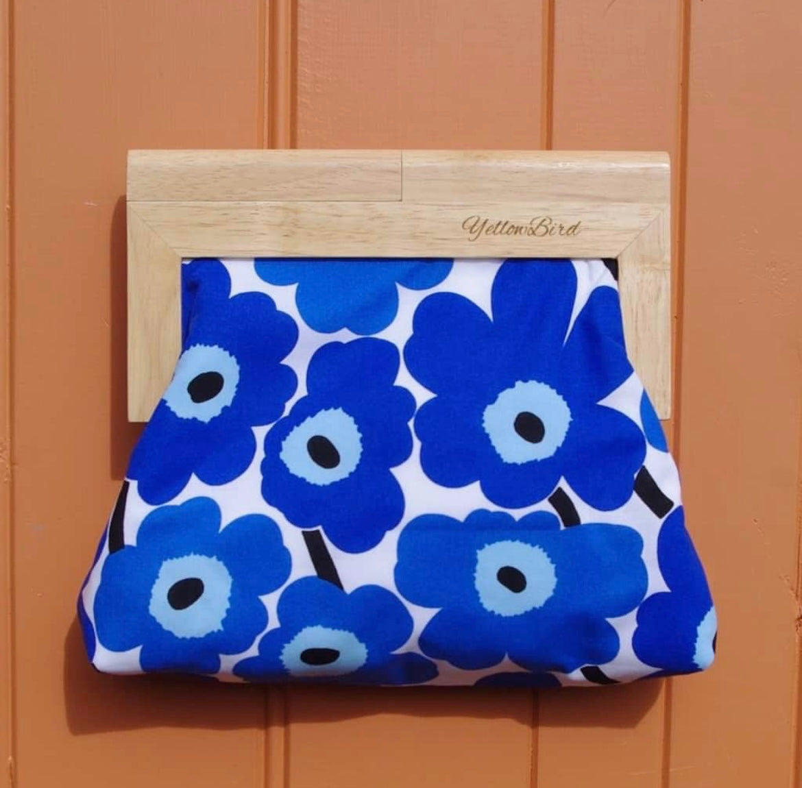 Evelyn Clutch - Unikko Poppy - Blue – Miss Nelly Boutique