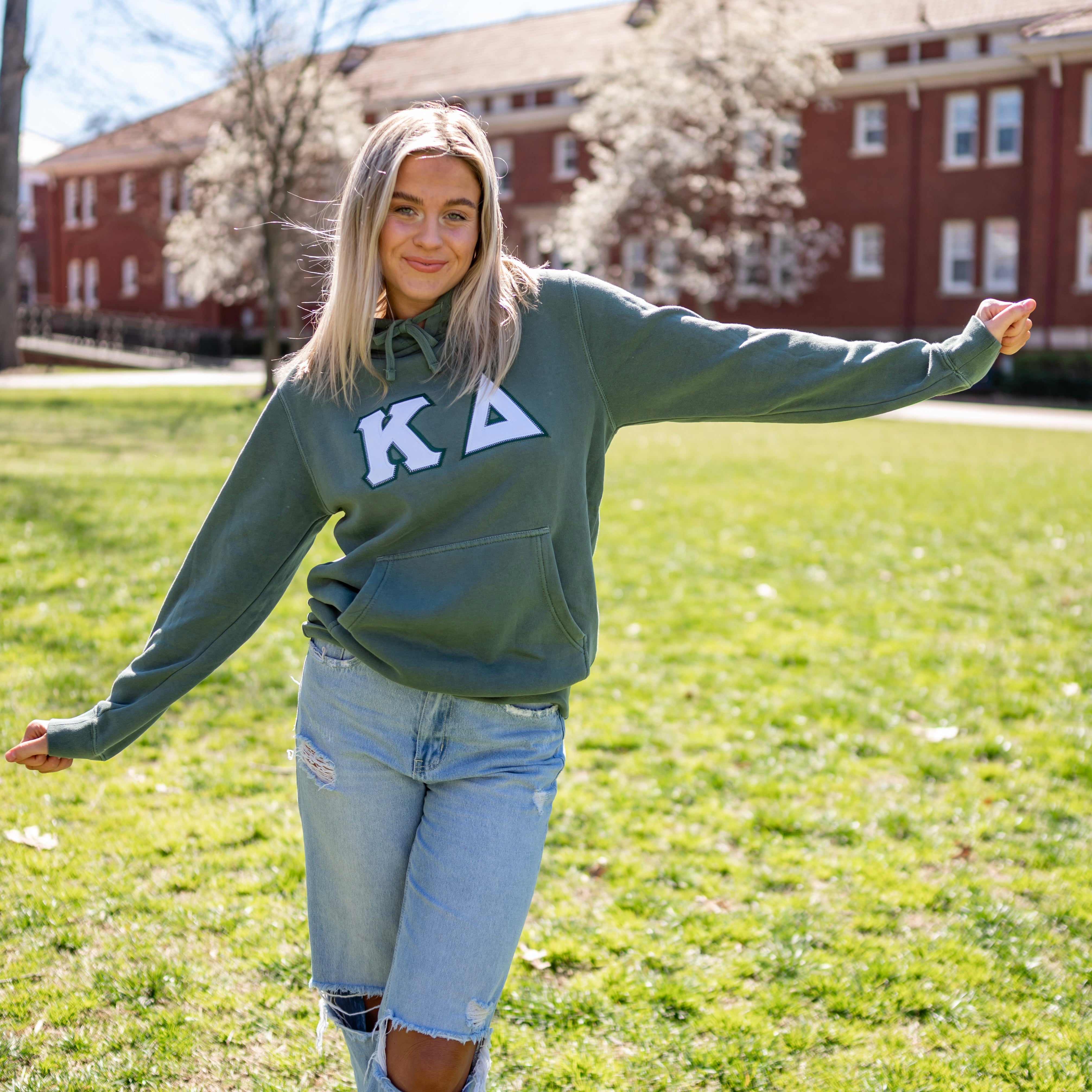 Basic Greek Letter w/ Add-On Embroidered Half Zip Sweatshirt