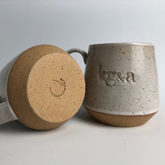 AneelaD custom hand crafted stoneware wheel thrown mugs for Kg&a in the GTA