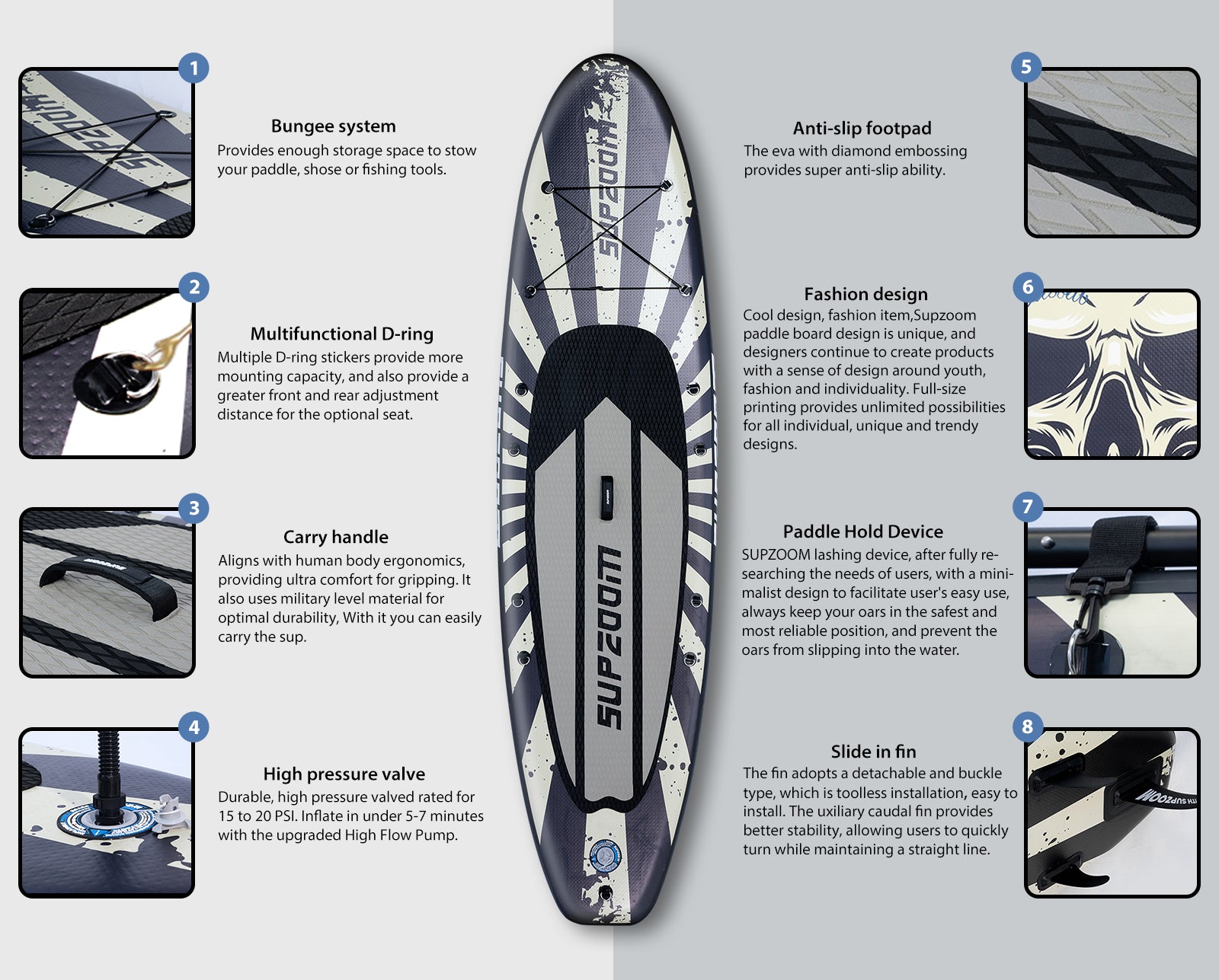 Fashion and comfortable skull style paddleboard | Supzoom