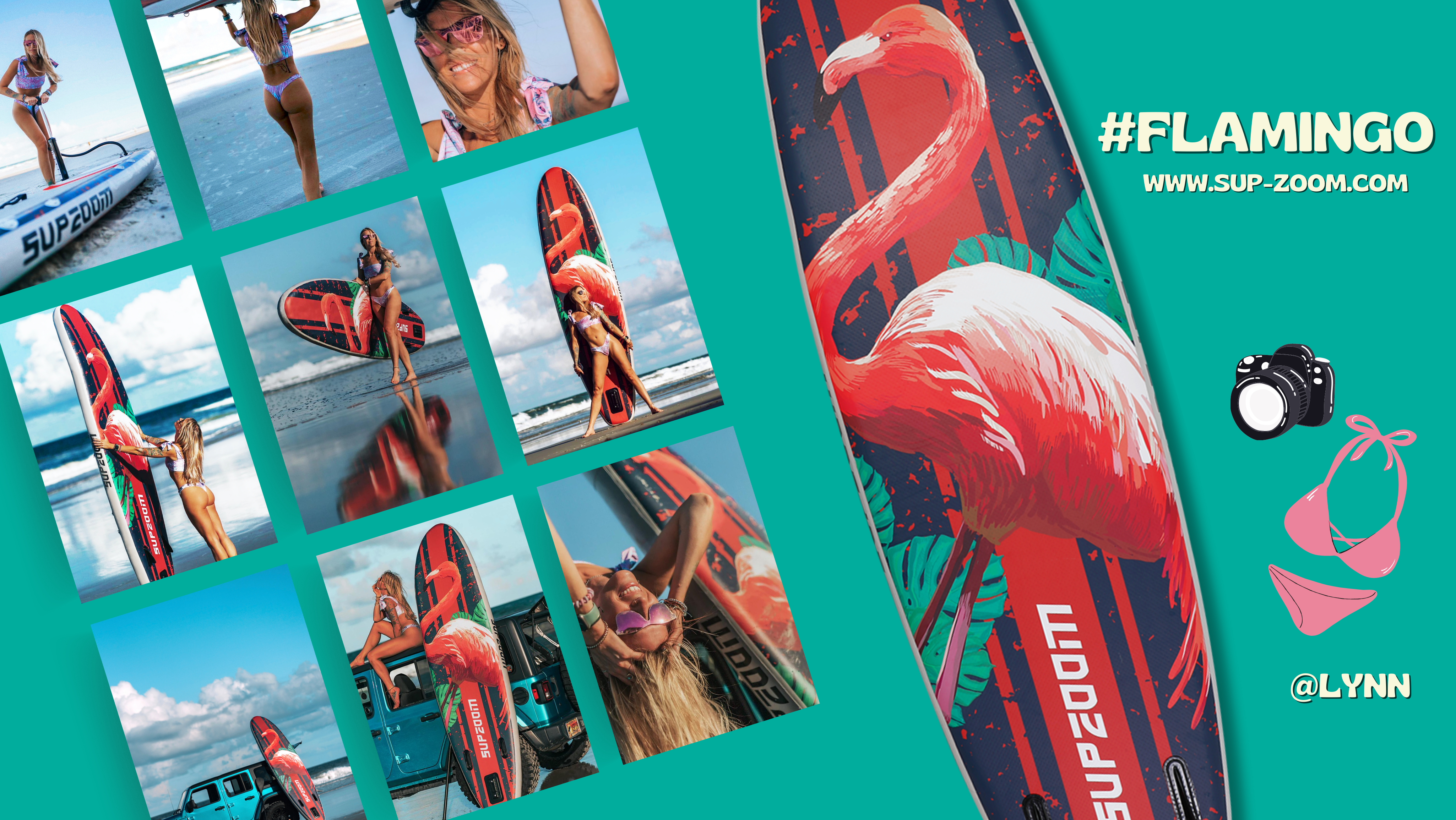 Flamingo inflatable paddle board