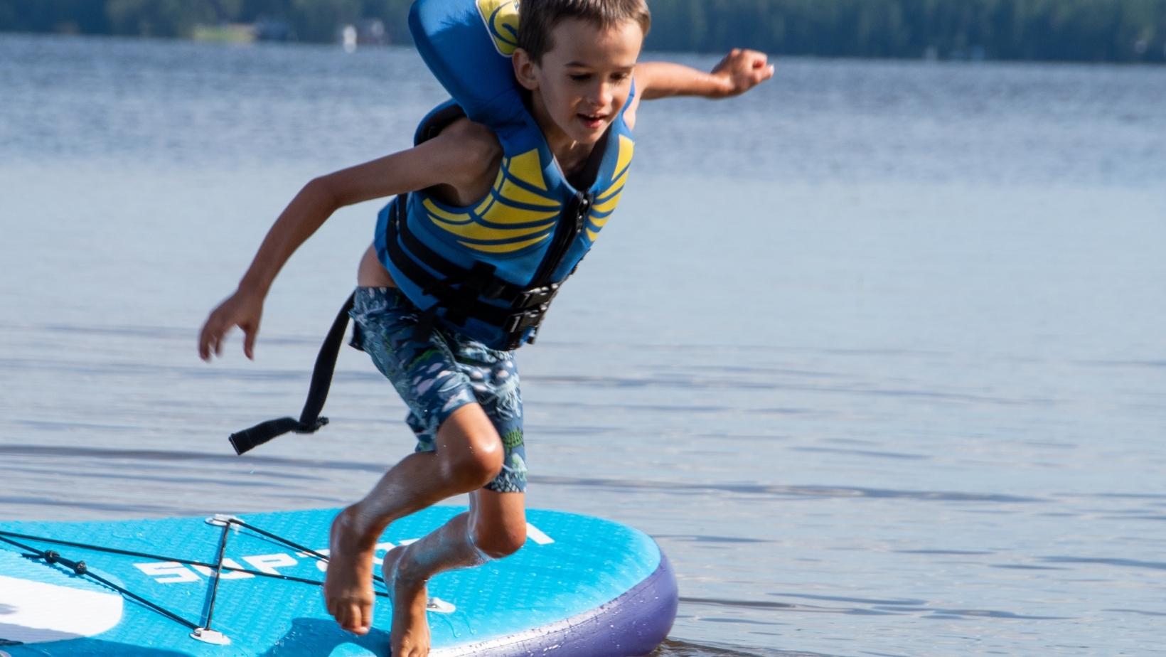 paddle falling into water