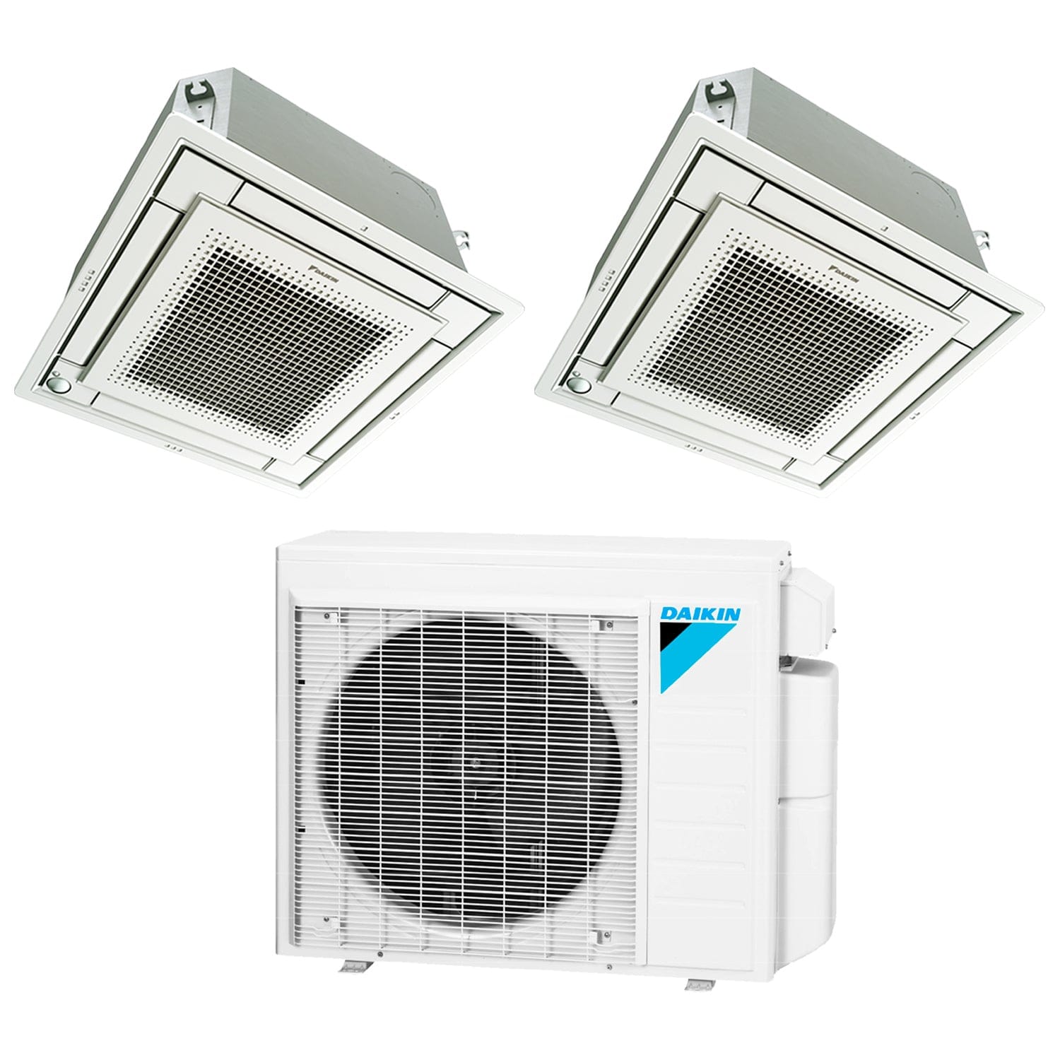 Daikin 2-Zone Ceiling Cassette Ductless Mini-Split 24000 BTU Heat Pump Air Conditioner  15k + 18k - 18 SEER2