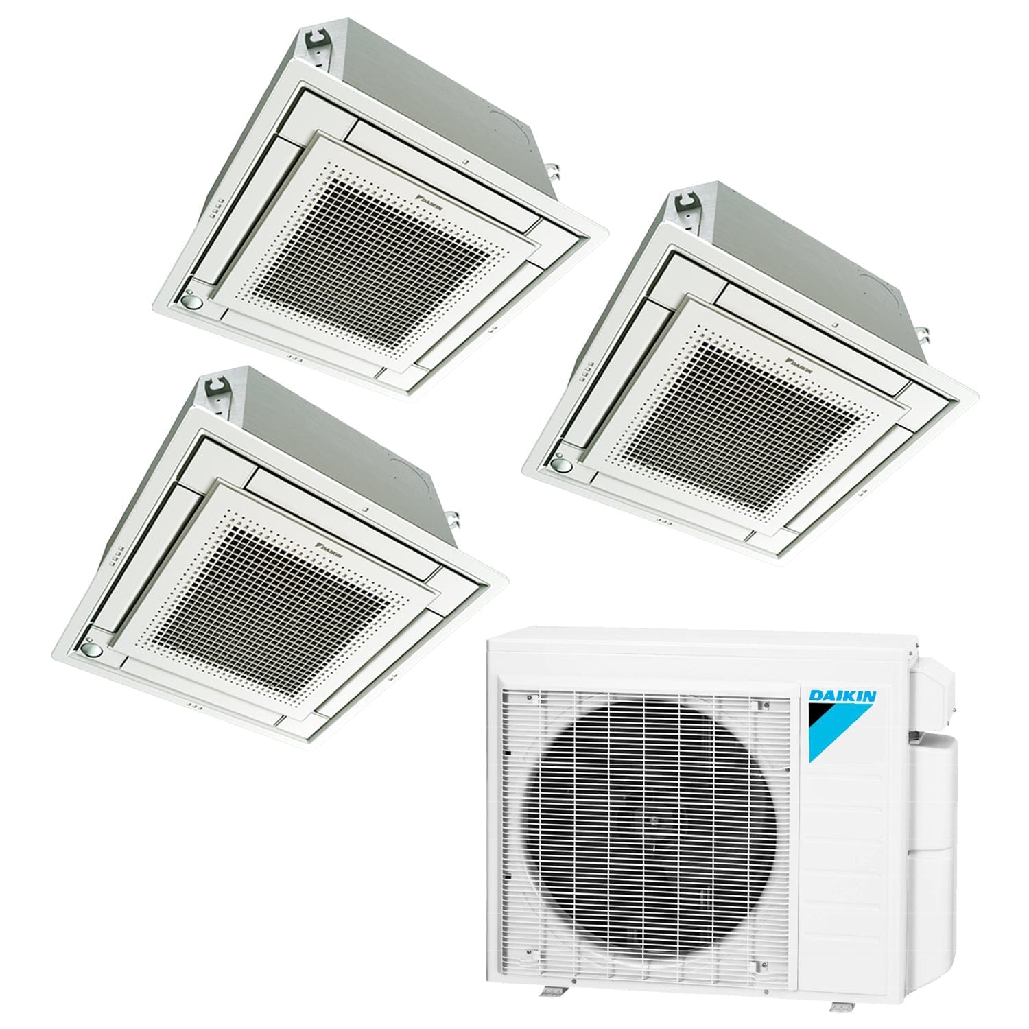 Daikin 3-Zone Ceiling Cassette Ductless Mini-Split 24000 BTU Heat Pump Air Conditioner 12k + 12k + 12k - 18 SEER2