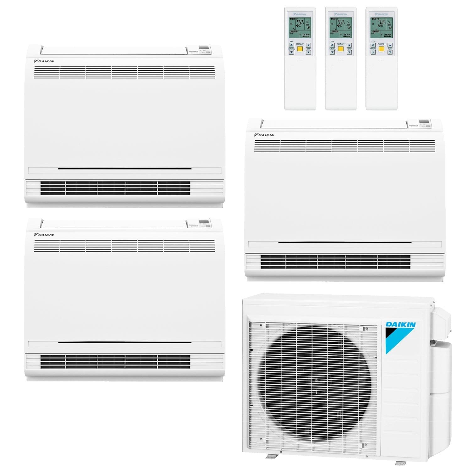 Daikin 3-Zone Floor Standing Ductless Mini-Split 36000 BTU Heat Pump Air Conditioner 15k + 15k + 18k - 18.1 SEER2