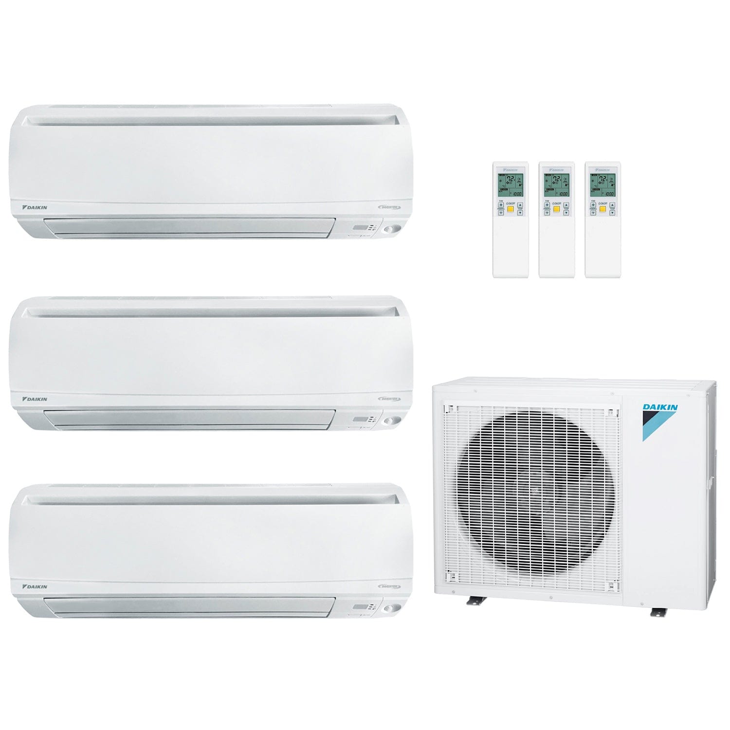 Daikin 3-Zone Wall Mounted Ductless Mini-Split 48000 BTU Heat Pump Air Conditioner 15k + 18k + 24k -  20.6 SEER2