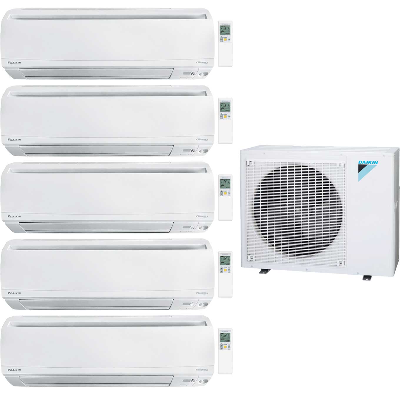 Daikin 5-Zone Wall Mounted Ductless Mini-Split 48000 BTU Heat Pump Air Conditioner 7k + 7k + 12k + 12k + 15k - 20.6 SEER2