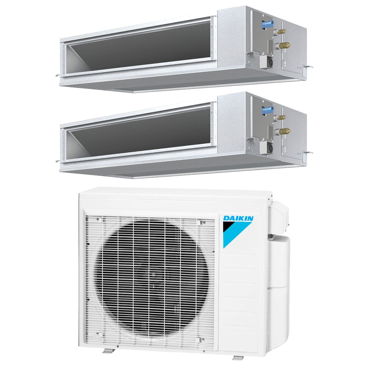 Daikin 2-Zone Concealed Ducted Hyper Heat Mini-Split 24000 BTU Heat Pump Air Conditioner 18k + 18k - 14.9 SEER2
